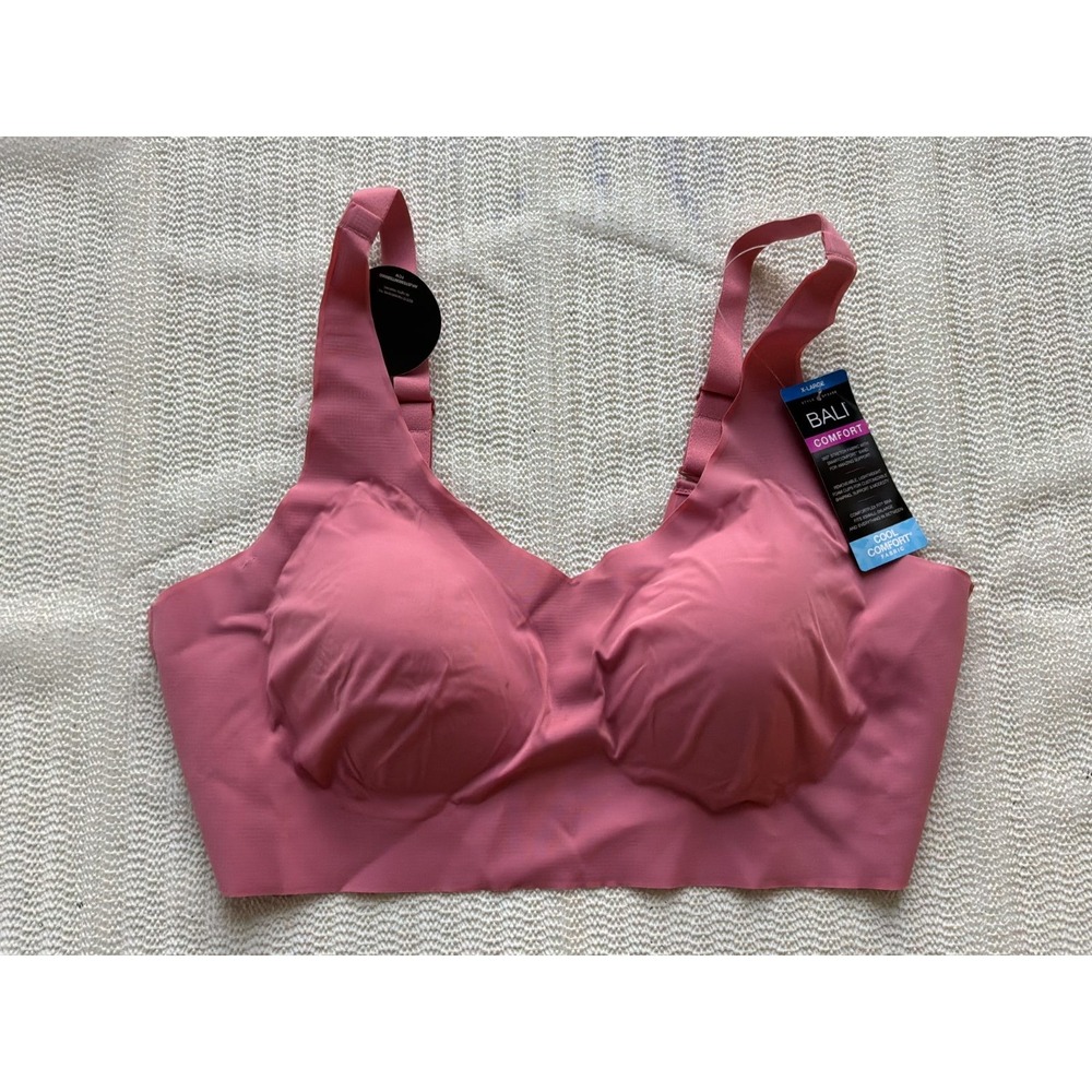 Bali Comfort Comfortflex Fit Wirefree Bra XL Pink DF3496 Convertible Straps NWT